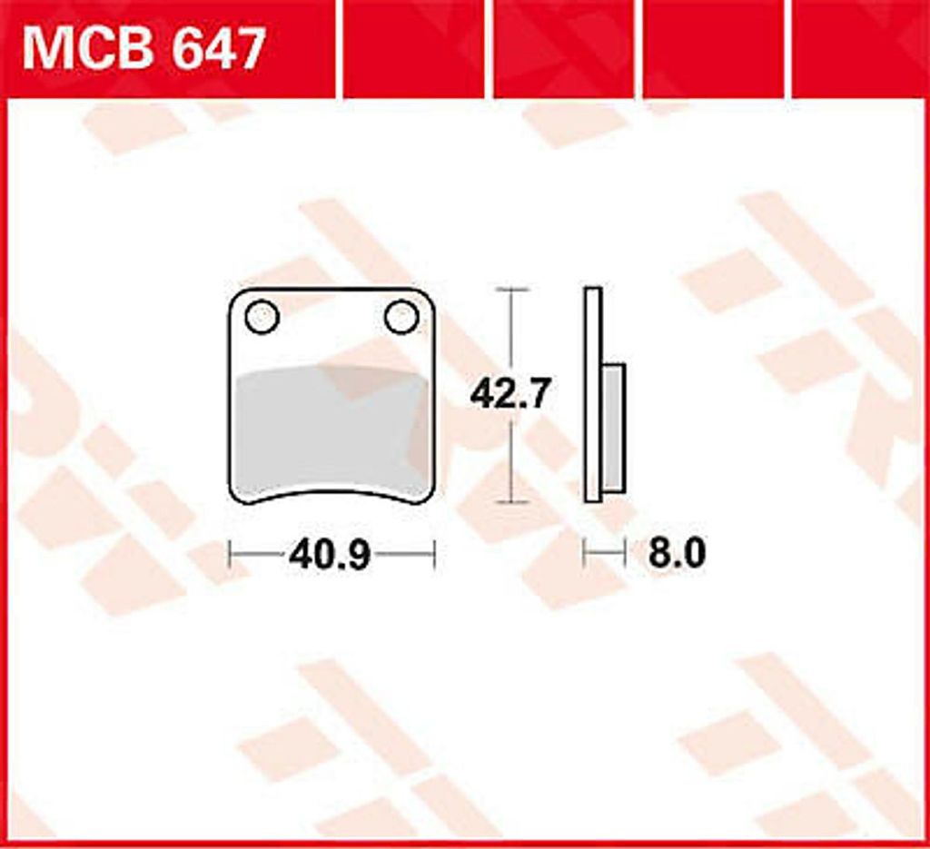 TRW Bremsbeläge MCB 647 Bremsbelag MCB 647 -Standard