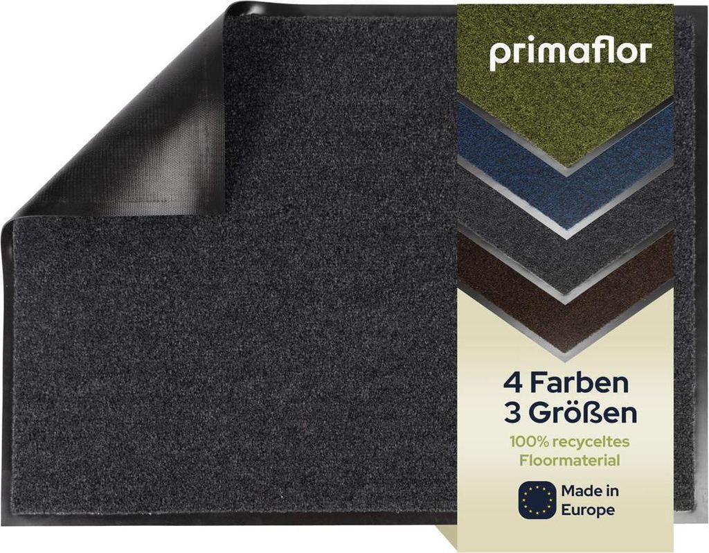 Primaflor Schmutzfangmatte GREEN & CLEAN - Anthrazit - 40x60cm - 4 Farben & 3 Größen - Strapazierfähige Türmatte, Rutschfester Türvorleger, Sa...