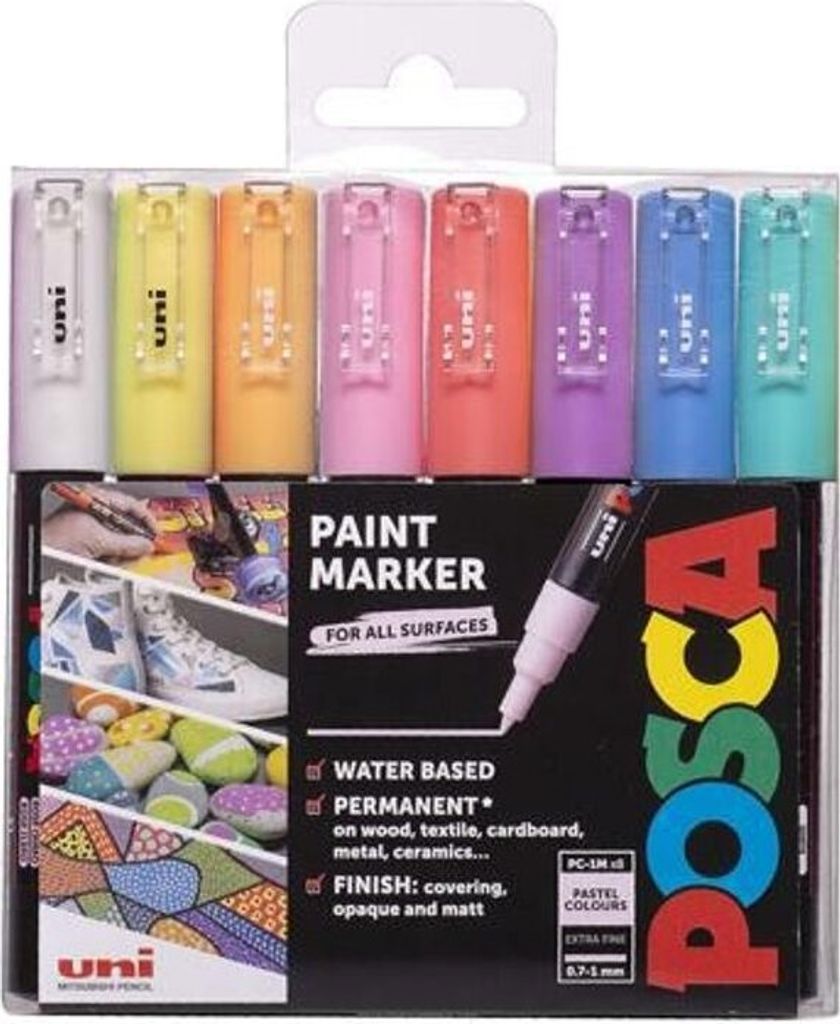 POSCA unikátní popisovač PC-1M 0,7 mm sada 8 pastelových Obrázek produktu 