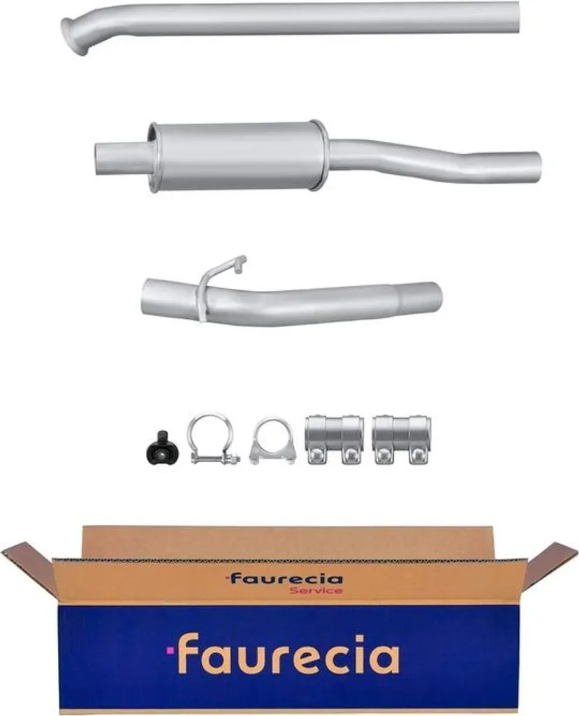 Pot d'échappement central pour RENAULT Kangoo - Silencieux FAURECIA Kit