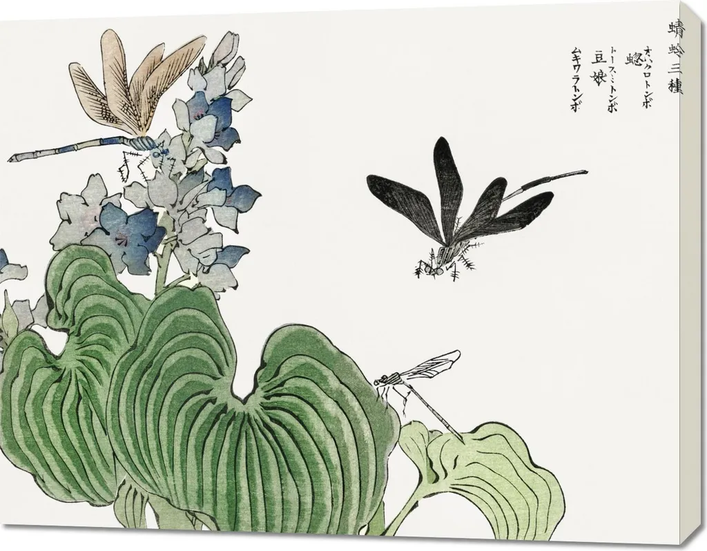 Ambiance Zen avec ce Tableau Japonais 90x70cm Libellule pour Salon