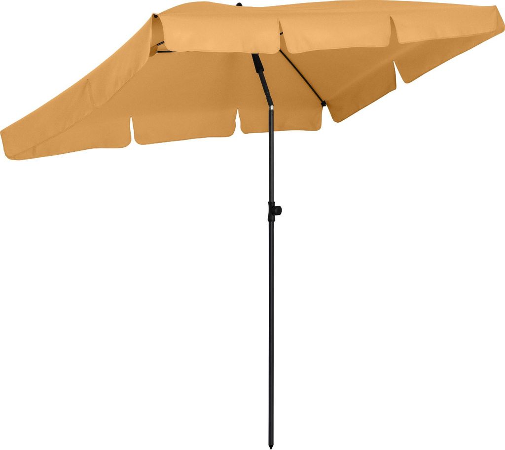 FARE Sonnenschirm R Höhenverstellbar Knickvorrichtung Lichtschutzfaktor UPF 50+ 200x122cm, Farbe:Aprikose