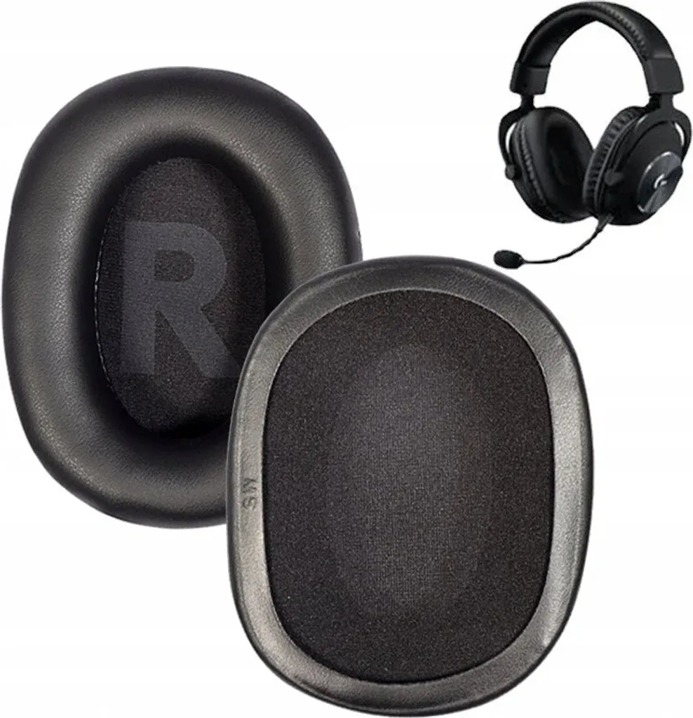 TRADEBIT 2x cuscinetti di ricambio per le cuffie Logitech G Pro / G Pro X / G Pro Lightspeed Black