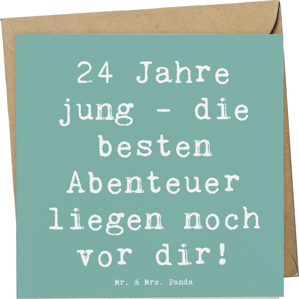 Mr. & Mrs. Panda doppelkarte Spruch 24. Geburtstag - Produktbild 