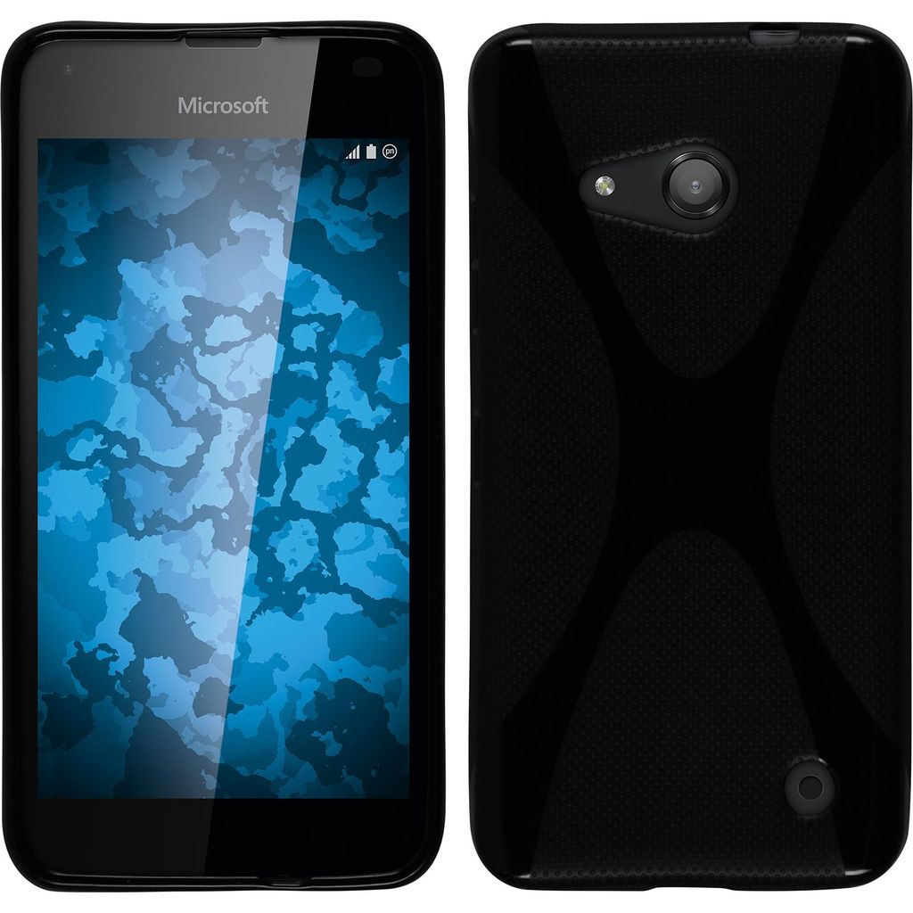 PhoneNatic Case kompatibel mit Microsoft Lumia 550 - schwarz Silikon Hülle X-Style + 2 Schutzfolien