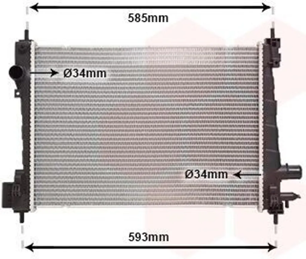 Radiateur VAN WEZEL 37012721 pour OPEL Karl C16 Refroidisseur Moteur