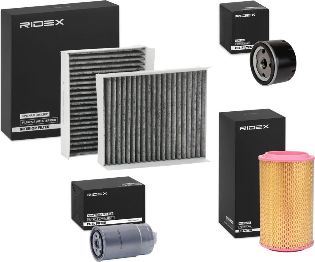 RIDEX Filterset Inspektionspaket Filtersatz für RENAULT Clio III Schrägheck (BR0/1, CR0/1) TWINGO II (CN0) CLIO II (BB0/1/2, CB0/1/2) Scénic III