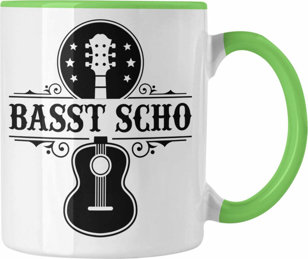 Trendation - Bassist Tasse Geschenk Bass-Spieler Geschenkidee Kaffee-Becher Basst Scho Spruch (Grün)
