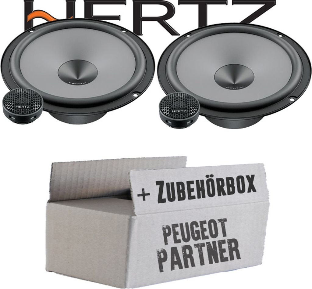 Hertz K 165 - KIT - 16,5cm Lautsprecher Komposystem - Einbauset passend für Peugeot Partner - justSOUND