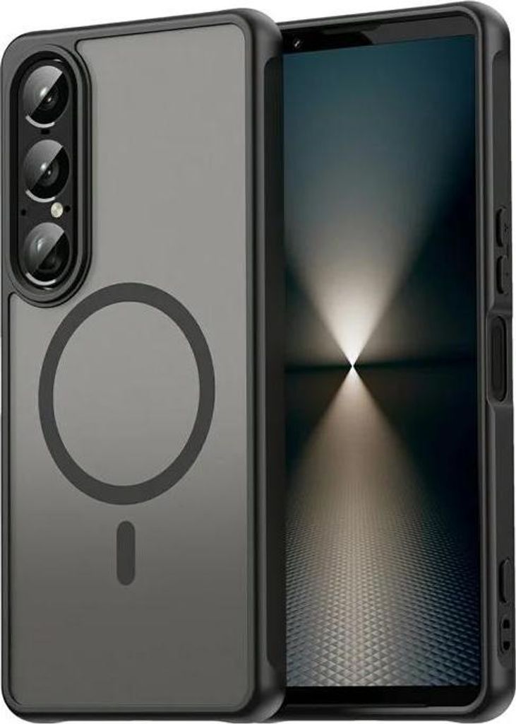 MagSafe Hülle für Sony Xperia 1 VII - Phonesta AirFrost Semi-Transparent Back Cover - Mattschwarz