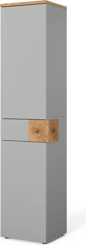 Colonne de rangement salle de bain grise Vicco Eden haute avec tiroir