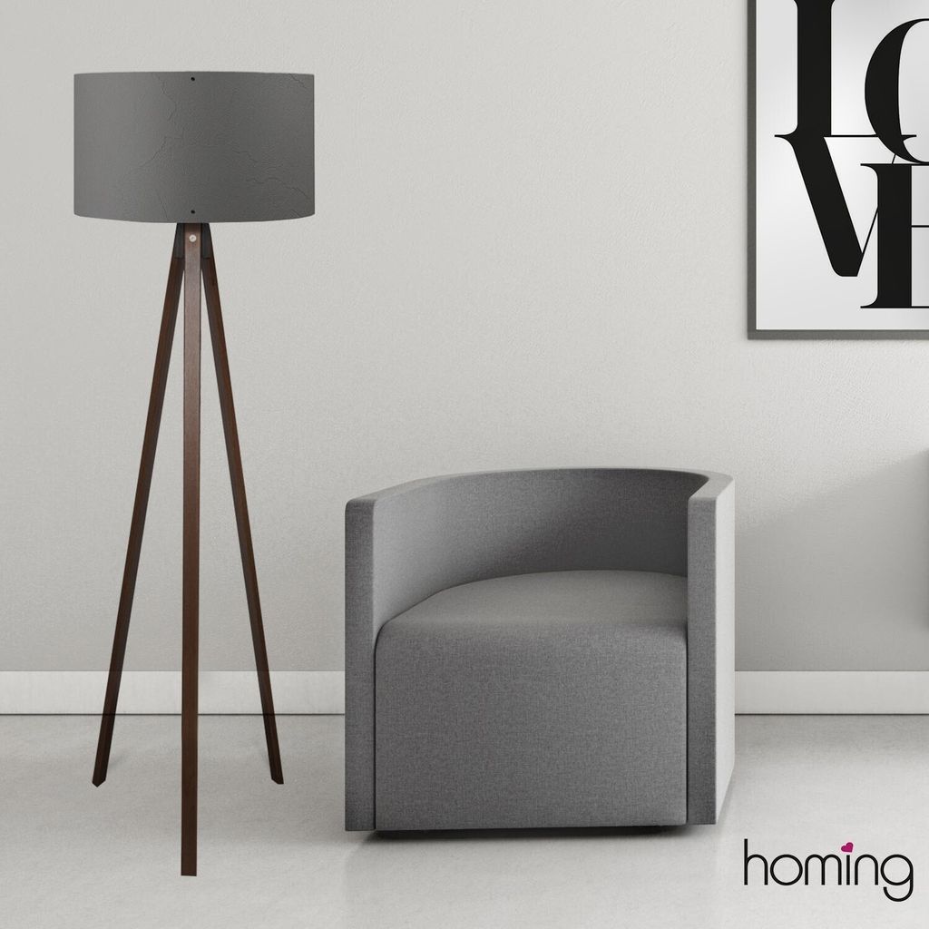 Opviq, Hochwertige Stehlampe, 140 cm, Grau, 100% MDF, Produktbild 