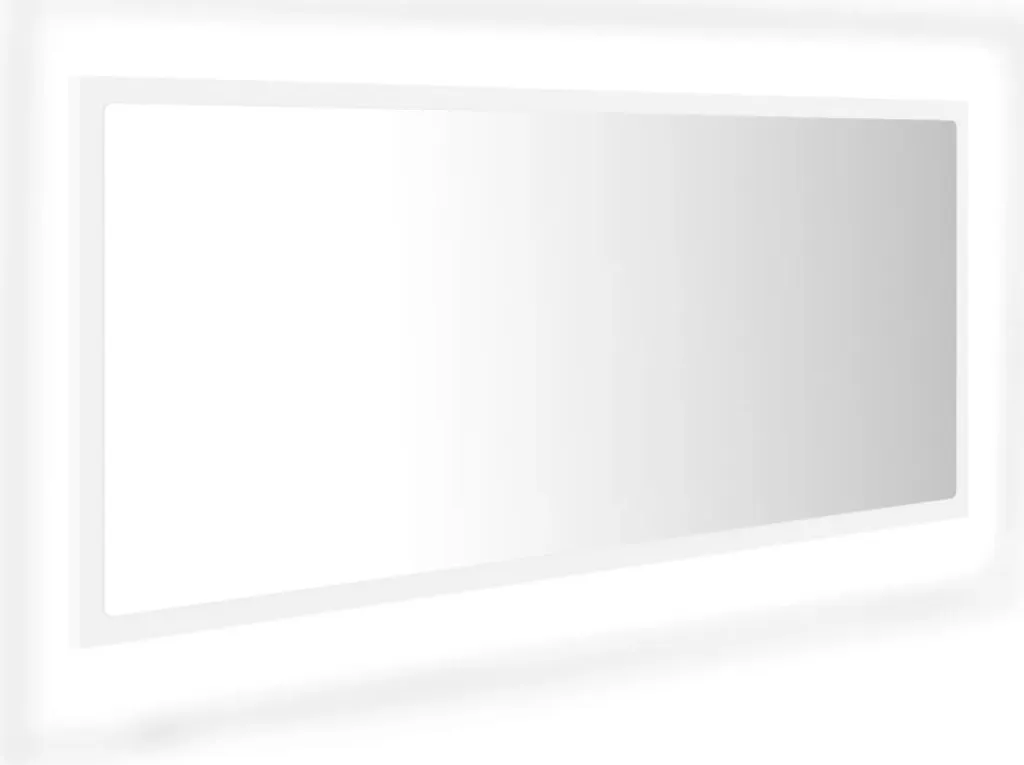 Specchio da bagno a LED bianco 100x8,5x37 cm acrilico