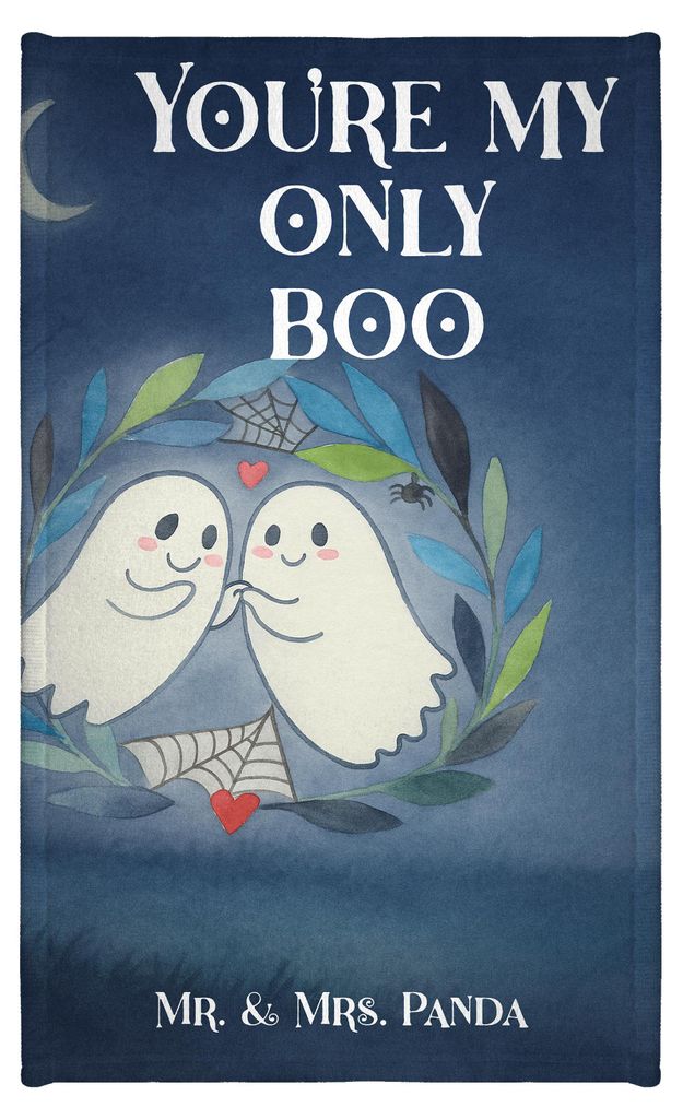 Mr. & Mrs. Panda Handtuch Gespenster Liebe Design - Weiß - Geschenk, Kleines, Dekoration, Gästehandtuch 30x50, Klein, Gäste-WC, Gespenst, Frotte...