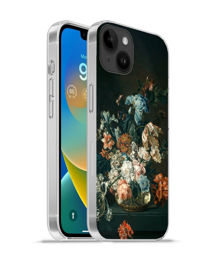 MuchoWow Handyhülle Schutzhülle Hülle für Apple iPhone 14 Plus - Soft case Stilleben mit Blumen - Alte Meister - Kunst Silikon Softcase Handy...