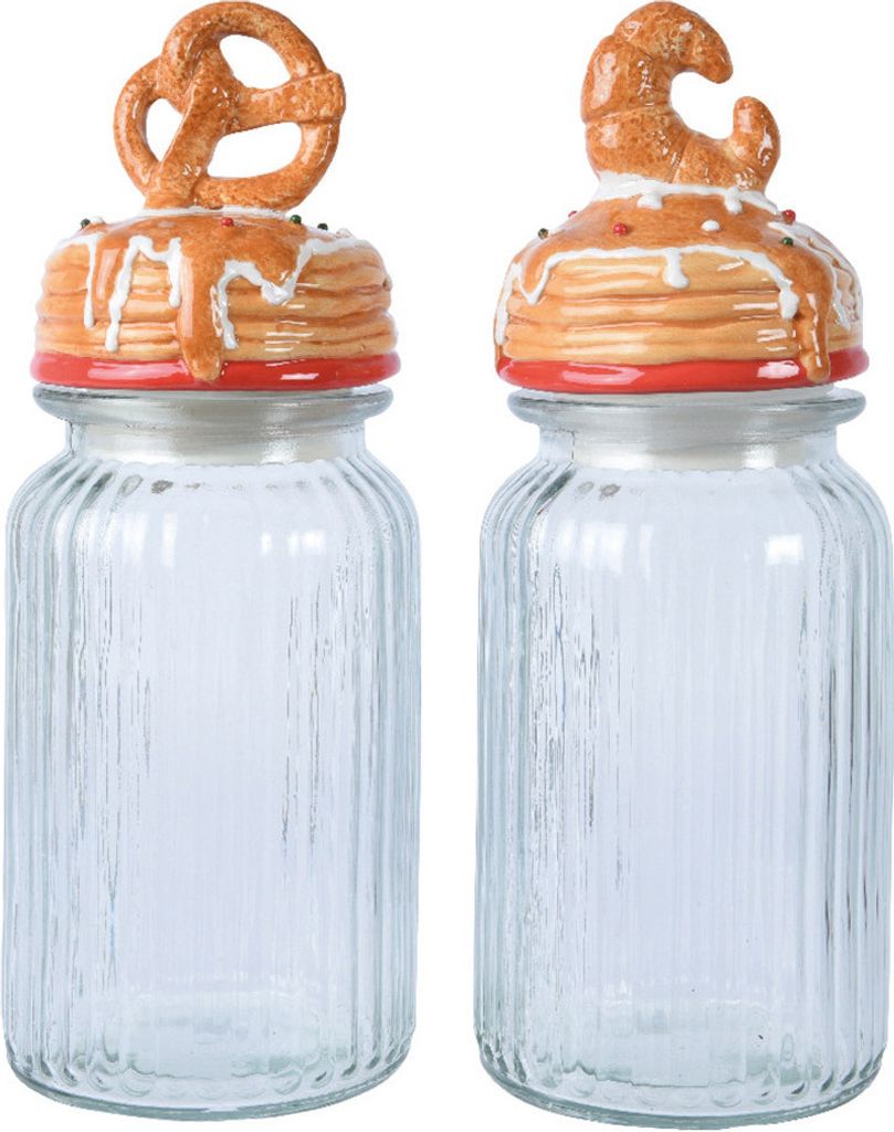 Gilde Vorratsglas, "Bretzel", Glas, braun, klar, VE 6, 2 Stück wie abgebildet, H. 28 cm, D. 11 cm 99409