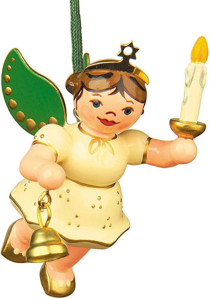 Hubrig Baumbehang Engel Licht - Glocke Holz ca. 6,0 cm mehrfarbig