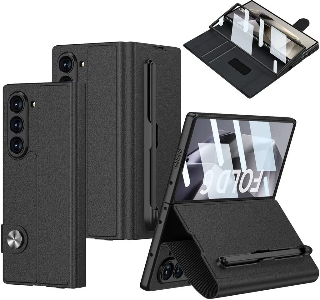 Custodia Samsung Galaxy Z Fold 6 in Pelle con Portapenne e Protezione