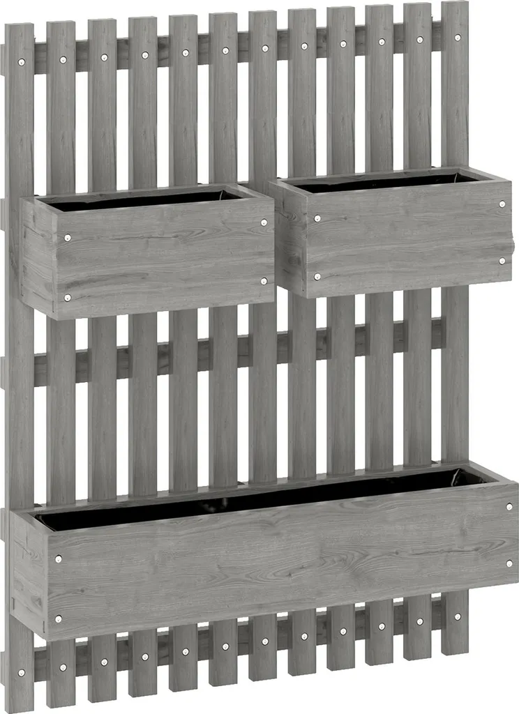 Aménagement balcon avec jardinière murale bois réglable 60x16x80 cm