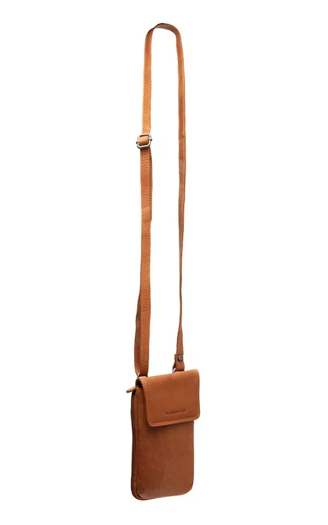 The Chesterfield Brand Langley Phonebag Cognac | Vera Pelle Marrone