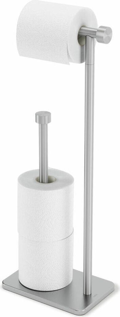 Umbra Toilettenpapierhalter Cappa, freistehend, mit Aufbewahrung für Ersatzrollen, Eisen, Nickel, 52 cm, 1015897-410
