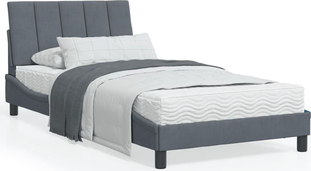 Maison Exclusive - Bettgestell ohne Matratze "Hanko" Dunkelgrau 100x200 cm Samt
