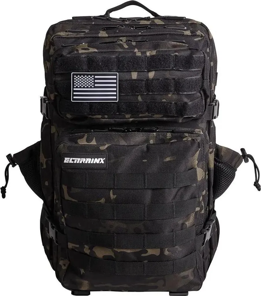 Sac à Dos 45 Litres Elitex V1 Noir Idéal pour Musculation, Crossfit et Voyage
