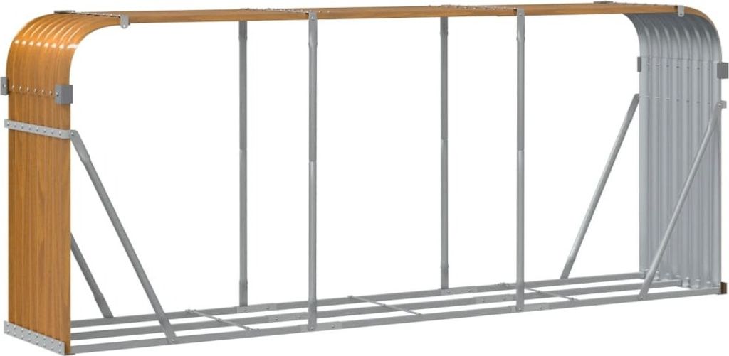 A product shot of a firewood storage rack.
