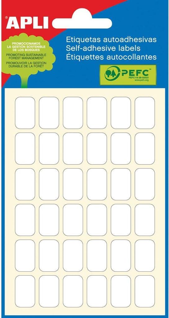 Apli – weiße Etiketten ft 10 x 16 mm (B x H), 216 Stück, 36 Produktbild 