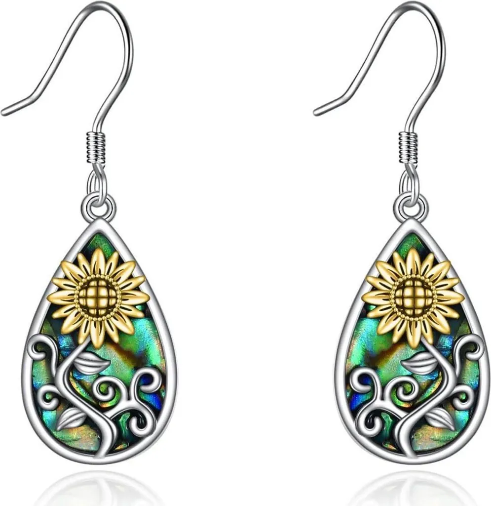 Orecchini Girasole in Argento Sterling Gioielli Fiori Regali di