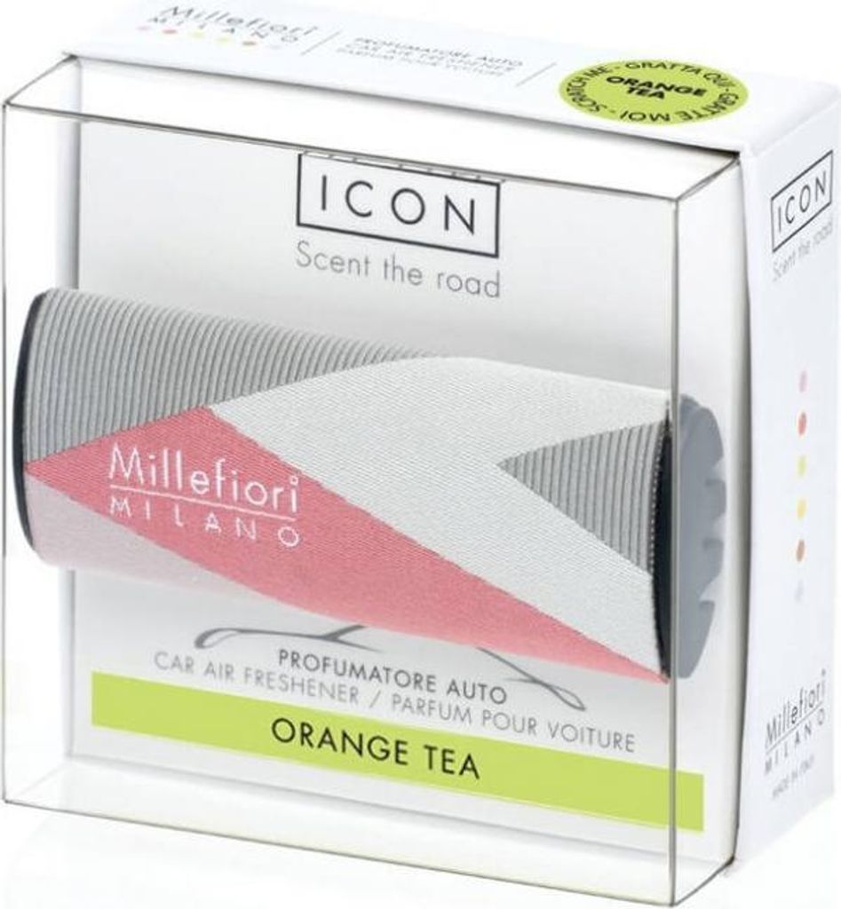 Millefiori Milano Icon Car Air Freshener Orange Tea Textil Geometric