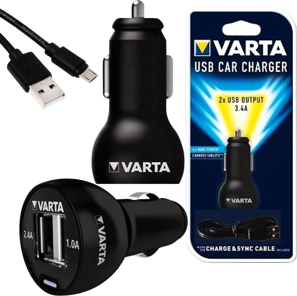 Varta -57931, Auto, Zigarettenanzünder, 12 V, 1 m, Schwarz Produktbild 