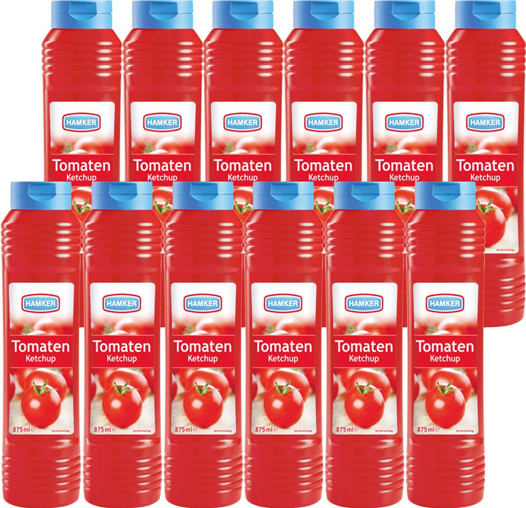 Mehrfach Verpackungsbild Hamker Tomaten Ketchup für Pommes Steak und gegrilltem 875ml 12er Pack