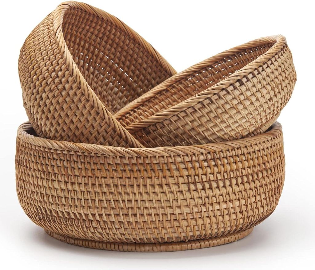 Runde gewebte Korb Schale aus Rattan für Küche Tisch