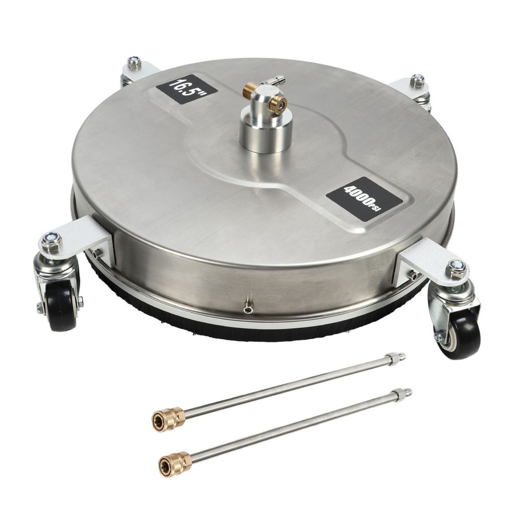 Hochdruckreiniger Oberflächenreiniger 1/4in Quick Plug 4 Räder Hochleistungs-Bodenreiniger mit 2 Verlängerungsrohren