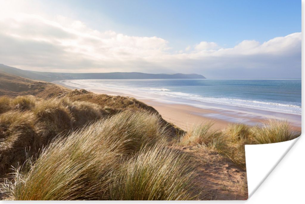 MuchoWow Poster Düne - Strand - Wasser 90x60 cm - Schlafzimmer