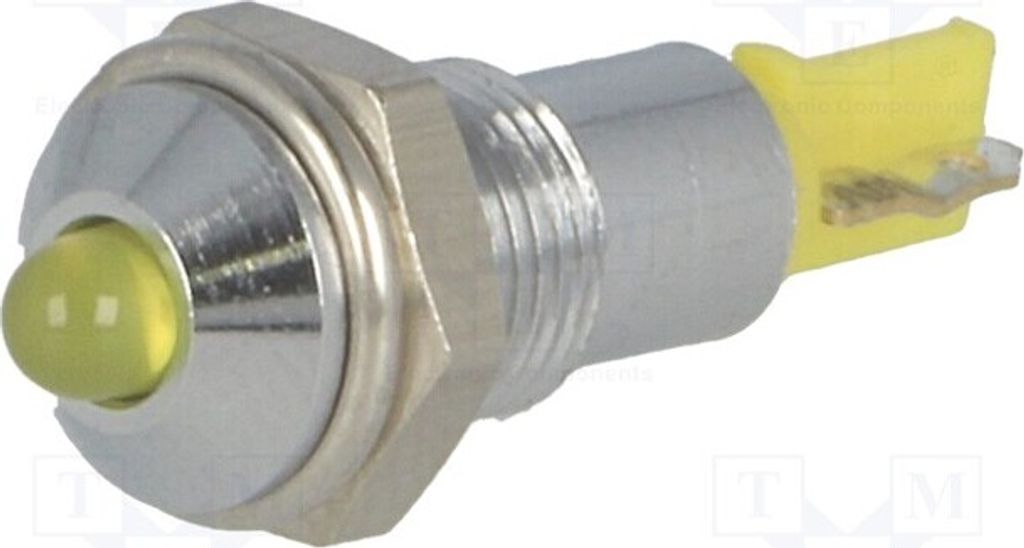1x Kontrollleuchte: LED konvex 24÷28VDC IP40 Öffng: Ø6,2mm Metall SMQD06104 LED-K