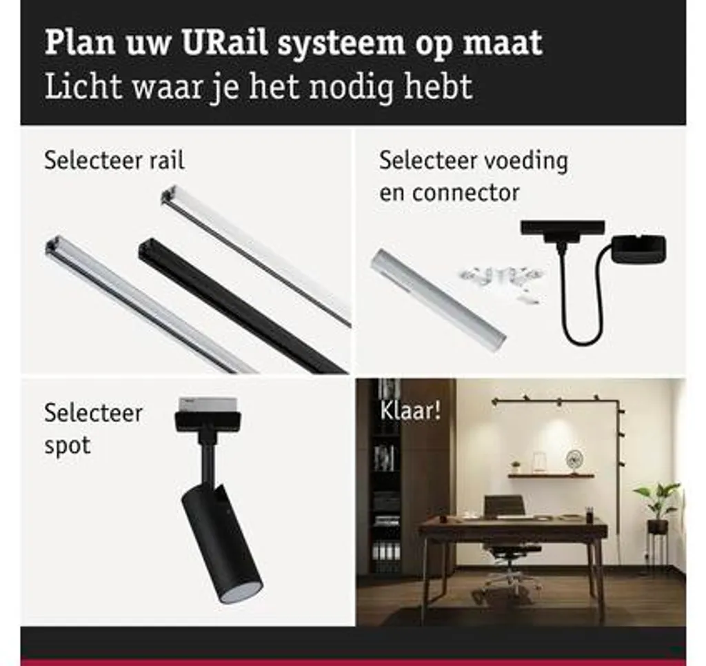 Comment Alimenter un Rail Électrique ? Solution Paulmann 95660 Noir Mural - 6