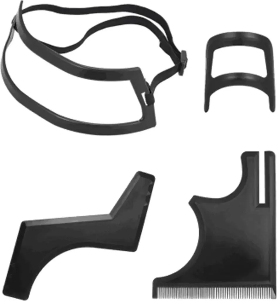Kit Precisione Barba e Capelli 4 in 1 | Strumenti Styling Nero