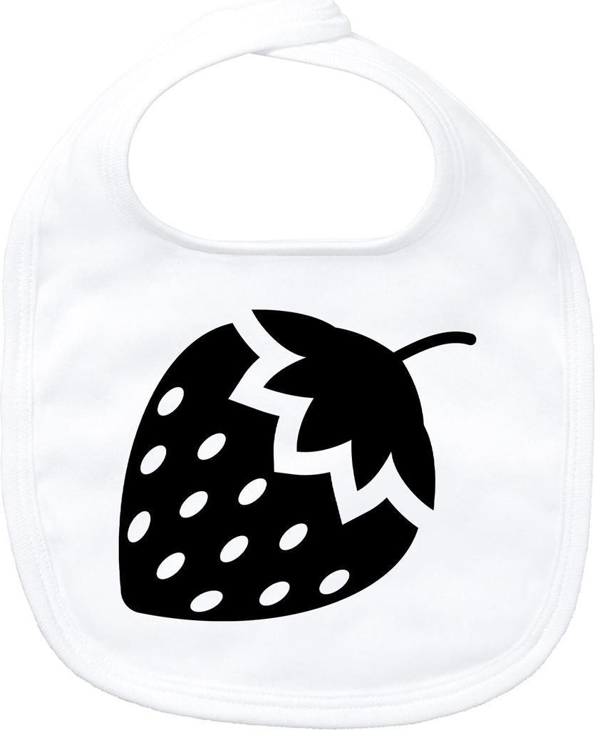 Huuraa Baby Lätzchen Erdbeere Strawberry White Klettverschluss Baumwolle Latz Geschenkidee