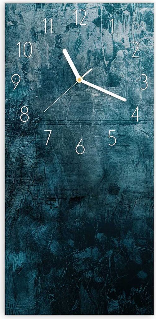 Wanduhr aus Glas mit Motiv Textur Wand Kunst- 30 x 60 cm - inkl. Aufhängesystem