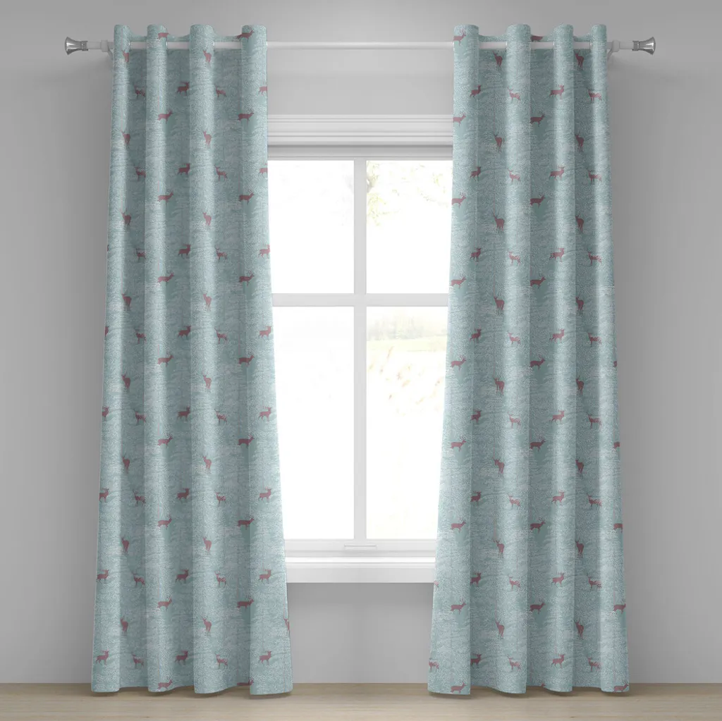 Rideau occultant décoratif pour chambre ambiance hivernale 280x175 cm