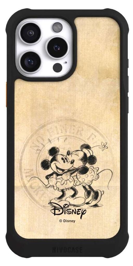 NIVOCASE Hülle für Apple iPhone 16 Pro Max Stoßfeste Handyhülle NIVOmax Case Schwarz Mickey Mouse Minnie Mouse Vintage