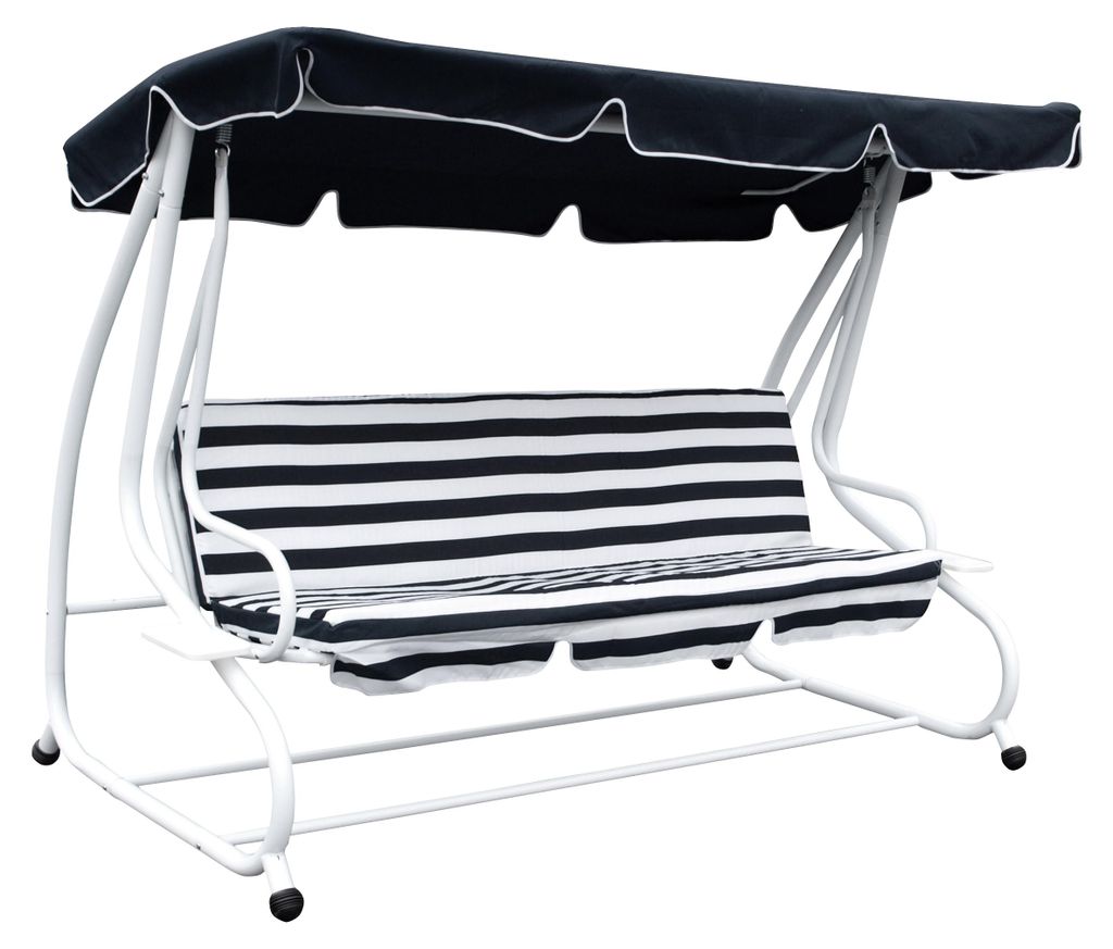 Hollywoodschaukel 4-sitzer, weiss / blau Produktbild 