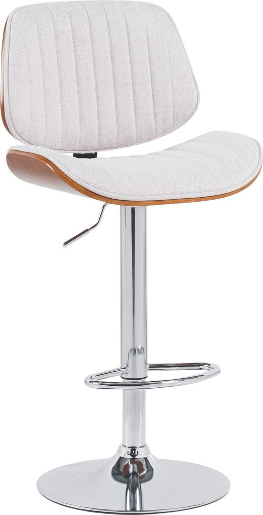 Barhocker Clawson Stoff chrom - walnuss/creme