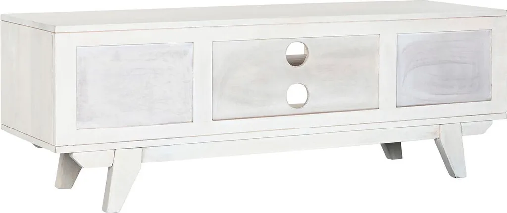 Banc TV bas contemporain avec rangements pour décodeur et console - 2