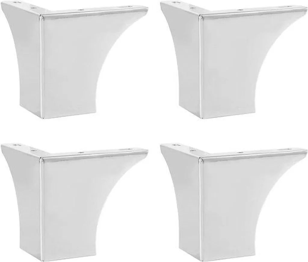 Pieds de table et banc pour charges lourdes 10 cm - Acier RVS Argent