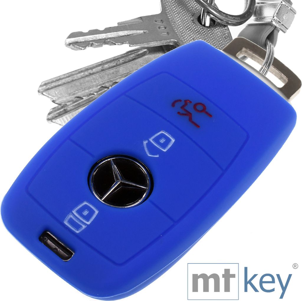 Auto Schlüssel Hülle Silikon Schutz Cover Blau kompatibel Produktbild 