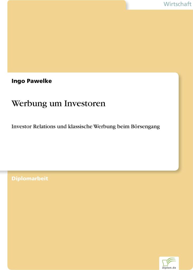 Werbung um Investoren