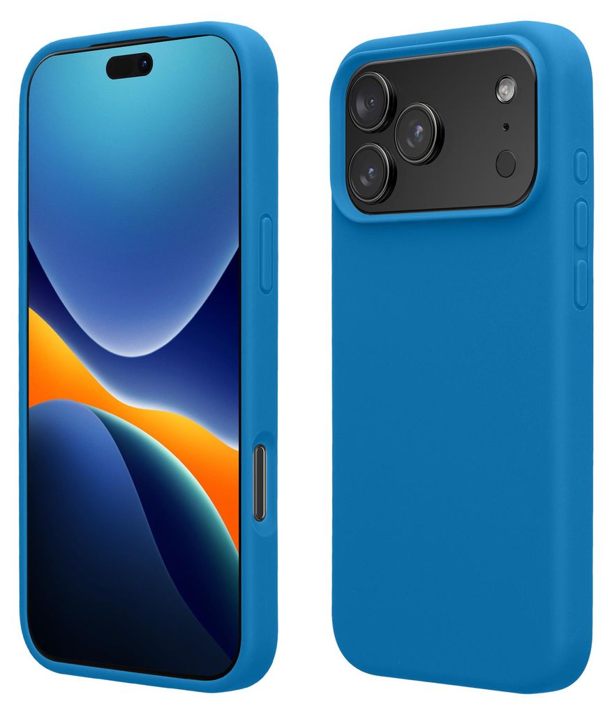 kwmobile Handyhülle für iPhone 17 Pro Max Hülle, für iPhone 17 Pro Max Case - Hülle Silikon - kabelloses Laden - Blue Reef